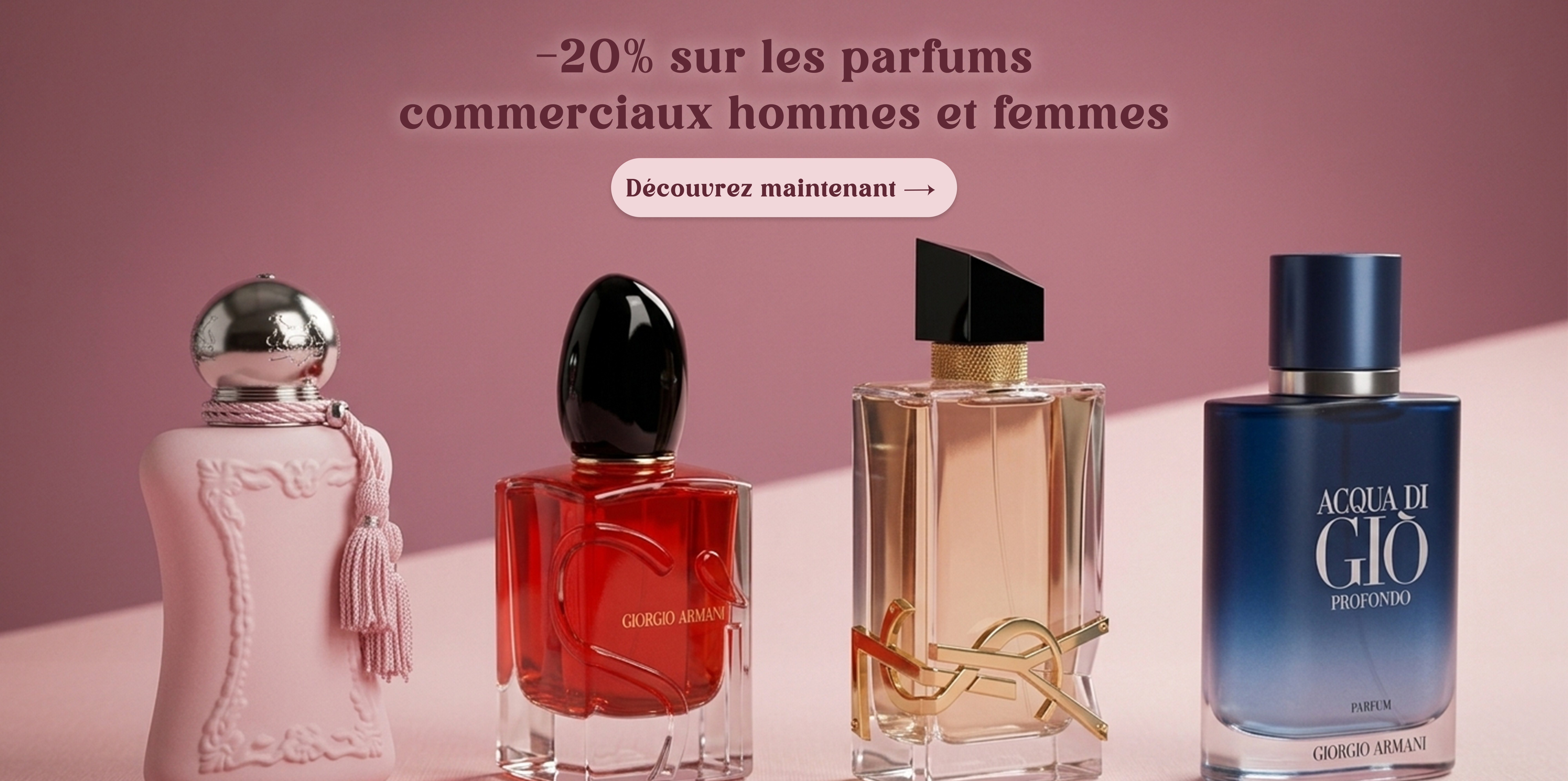 -20% sur les parfums commerciaux hommes et femmes