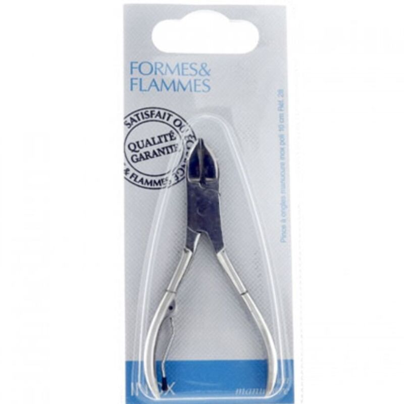 FORMES & FLAMMES - PINCE A ONGLES MANUCURE INOX POLI 10 CM REF 28