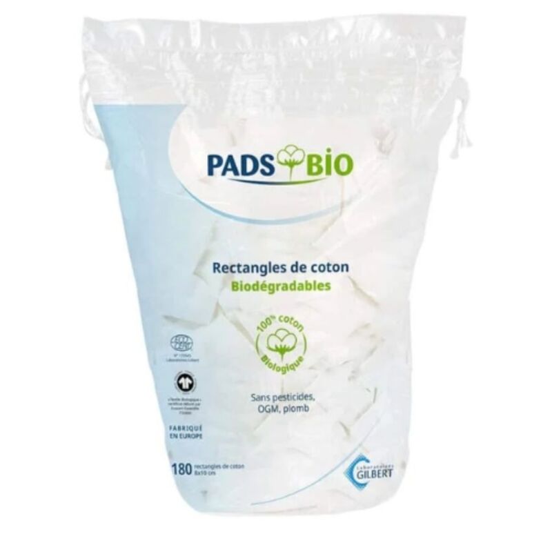 GILBERT - PADS BIO RECTANGLES DE COTON BIODEGRADABLES