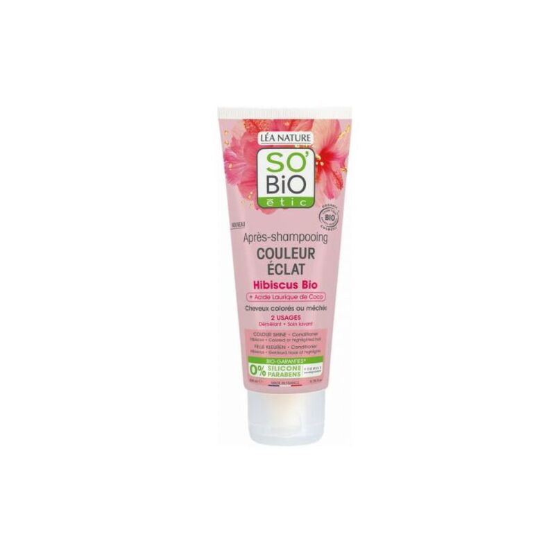SO BIO - APRES SHAMPOOING COULEUR ECLAT HIBISCUS BIO 200ML