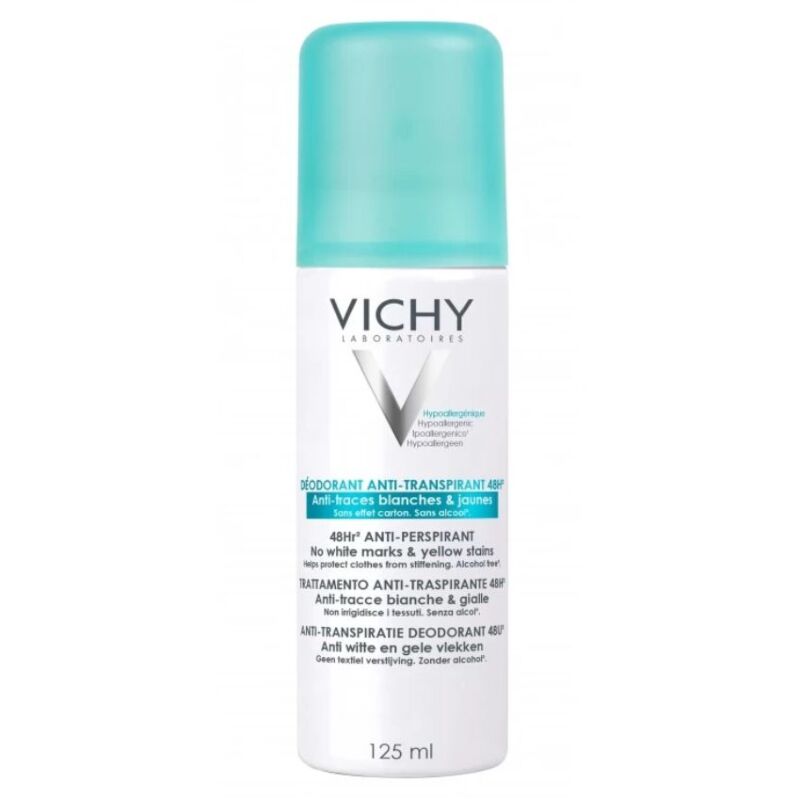 VICHY - DEODORANT ANTI-TRANSPIRANT 48H ANTI-TRACES BLANCHES ET JAUNES SPRAY 125 ML