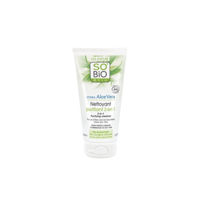 SO BIO - NETTOYANT PURIFIANT 3 EN 1 HYDRA ALOE VERA 150ML