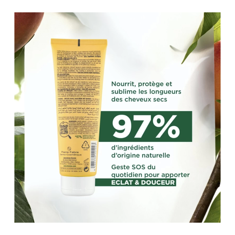 KLORANE -CREME DU JOUR MANGUE CHEVEUX SECS 125ML