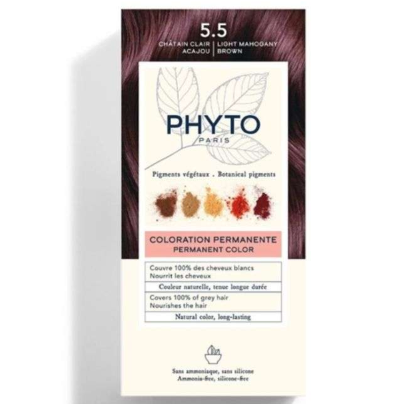PHYTO PARIS - PHYTOCOLOR COLORATION PERMANENTE 5.5 CHATAIN CLAIR ACAJOU