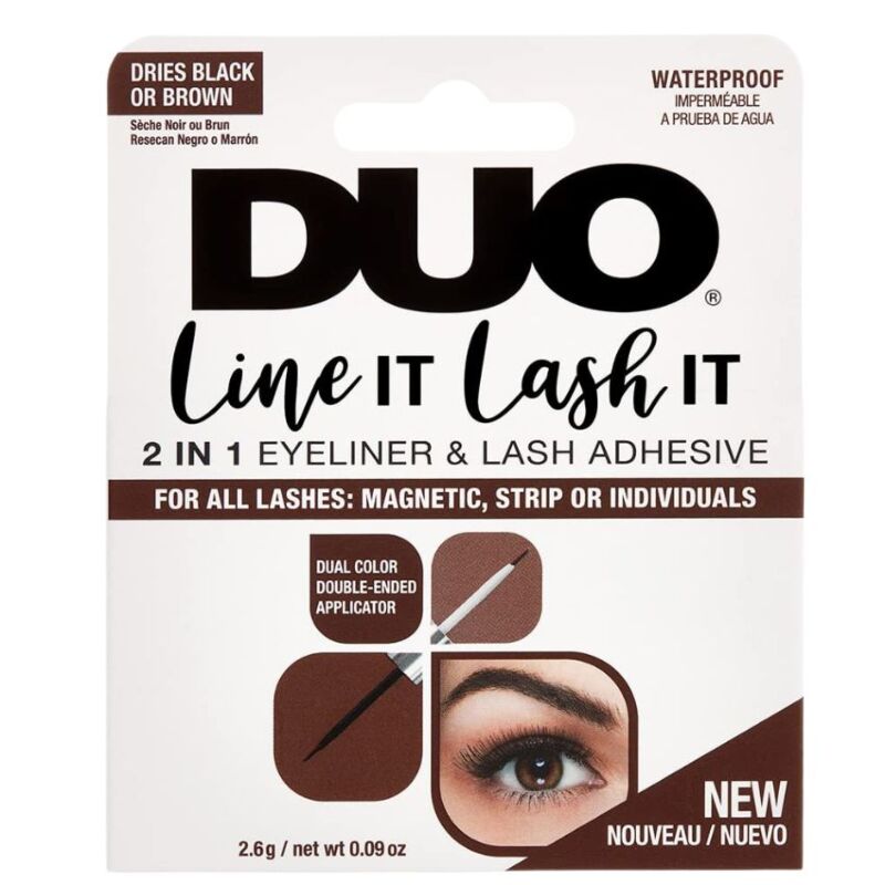 DUO LINE IT LASH IT BLACK 2N1 EYELINER AND LASH ADHESIVE DUAL COLOR BLACK/BROWN