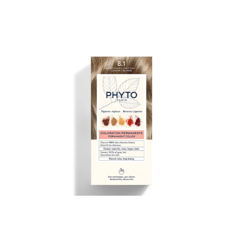 PHYTO PARIS - PHYTOCOLOR COLORATION PERMANENTE 8.1 BLOND CLAIR CENDRE