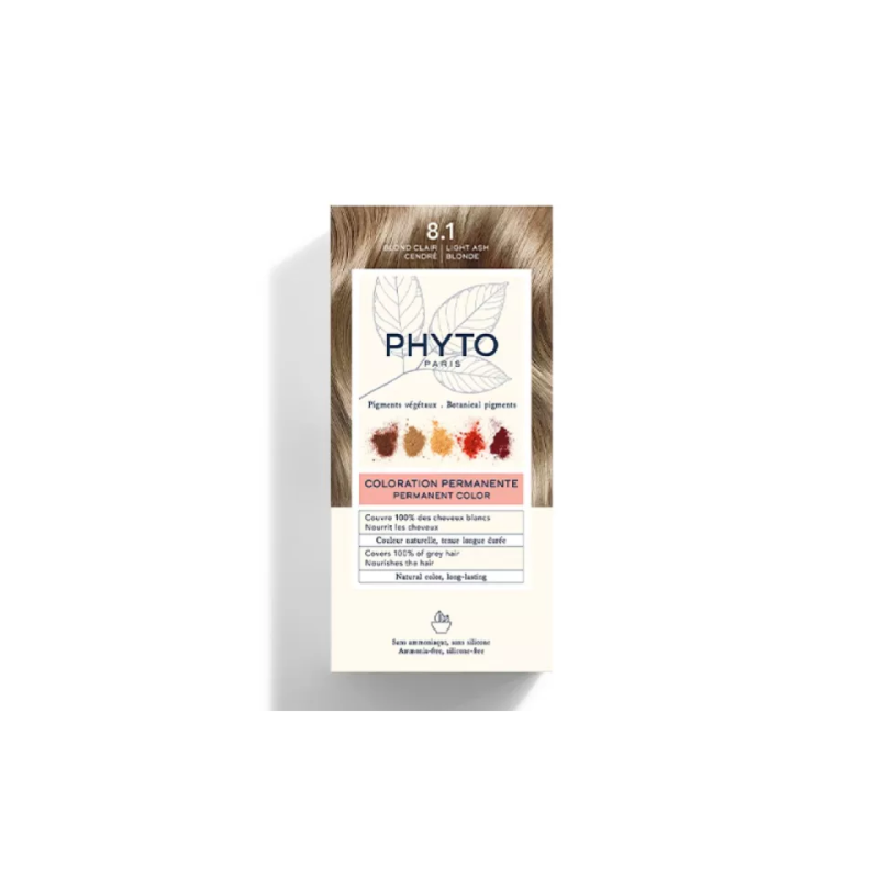 PHYTO PARIS - PHYTOCOLOR COLORATION PERMANENTE 8.1 BLOND CLAIR CENDRE