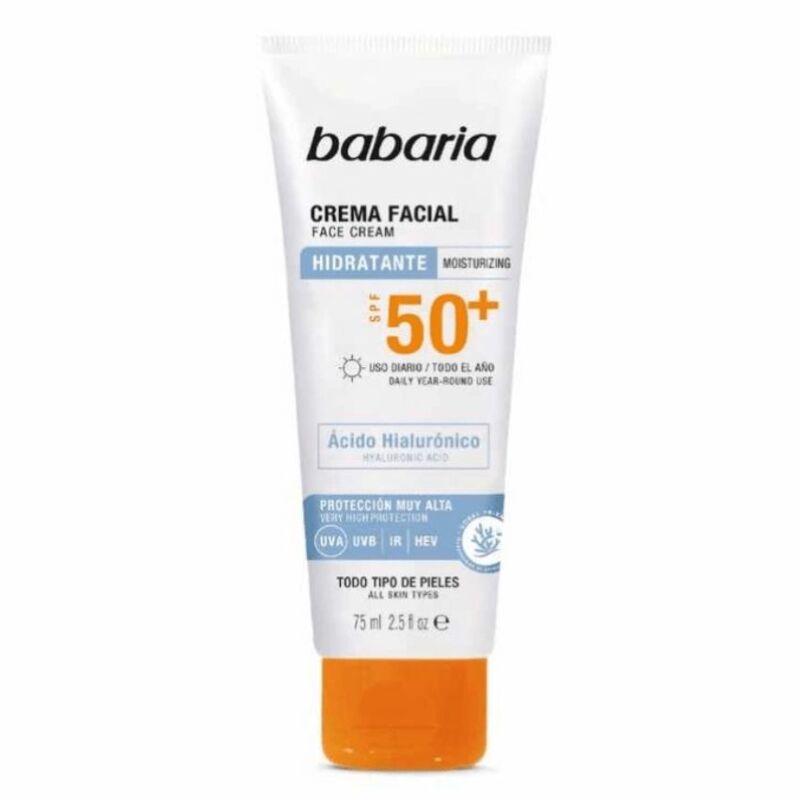 BABARIA - CREME VISAGE A L'ACIDE HYALURONIQUE SOLAIRE SPF50 75ML