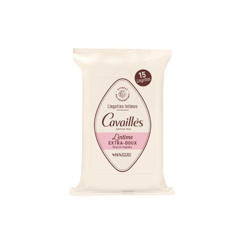 ROGE CAVAILLES - LINGETTES INTIMES EXTRA-DOUCES 15UN