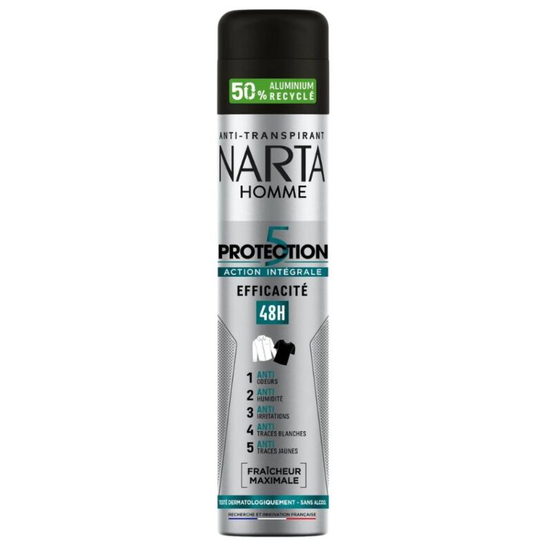 NARTA - DÉODORANT SPRAY HOMME ANTI-TRANSPIRANT 5 ACTIONS INTÉGRALE