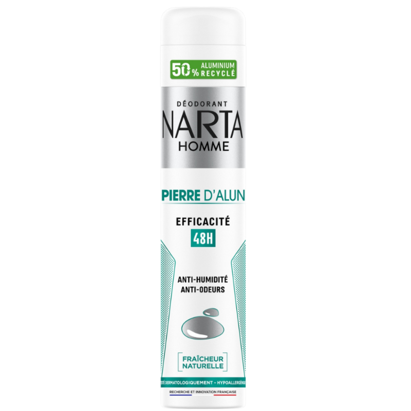 NARTA - DÉODORANT SPRAY HOMME ANTI-HUMIDITÉ PIERRE D'ALUN