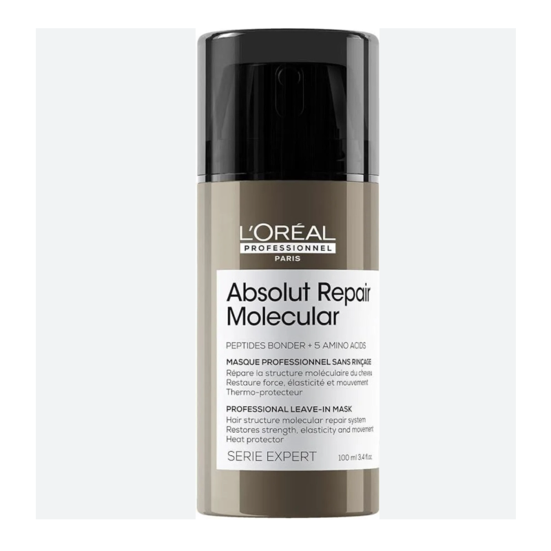 L'OREAL PROFESSIONNEL -  ABSOLUT REPAIR MOLECULAR MASQUE PROFESSIONNEL SANS RINCAGE 100 M