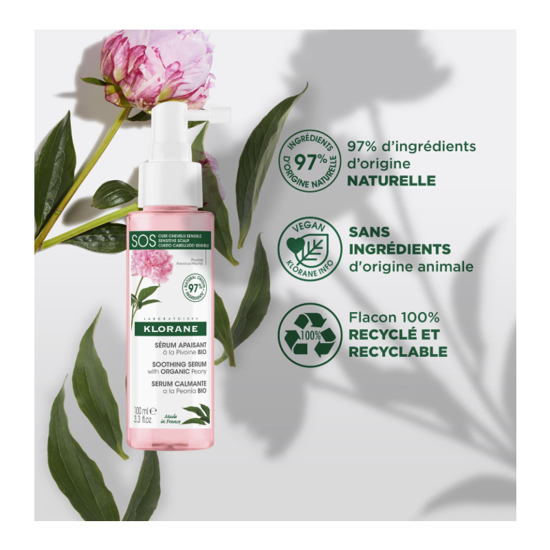 KLORANE - SÉRUM APAISANT À LA PIVOINE BIO 100 ML