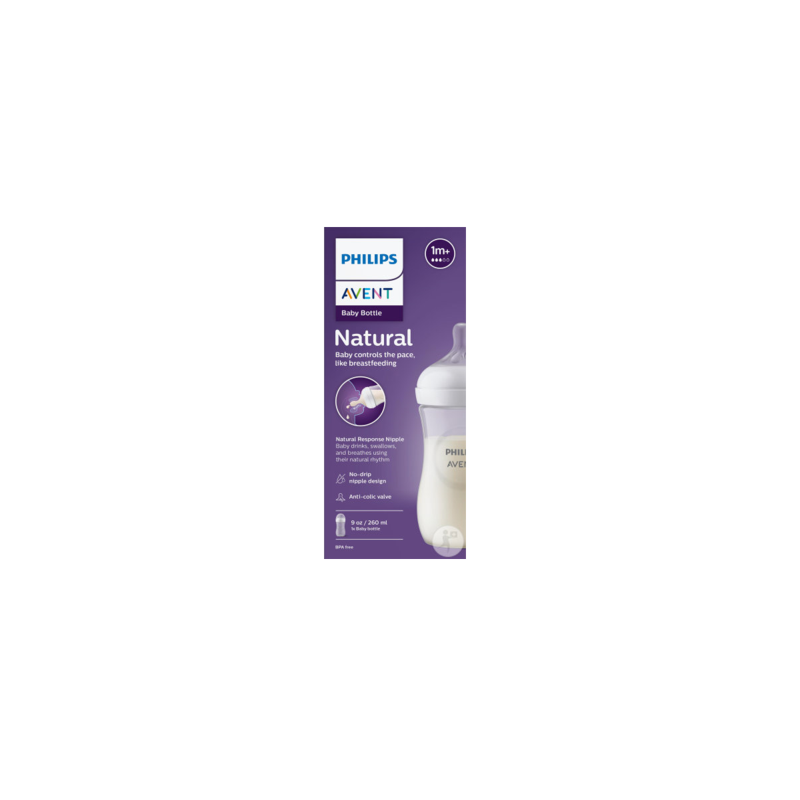 AVENT - BIBERON NATURAL RESPONSE 1MOIS + 260 ML 9 OZ