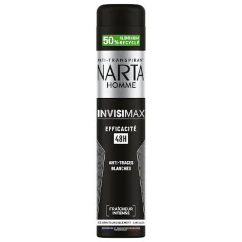 NARTA - DEODORANT SPRAY HOMME ANTI-TRACES INVISIMAX FRAICHEUR INTENSE