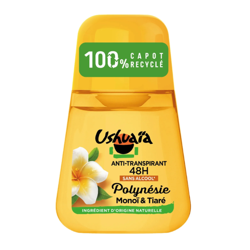 USHUAIA - DÉODORANT BILLE ANTI-HUMIDITÉ ANTI-ODEUR 48H MONOÏ ET FLEUR DE TIARÉ