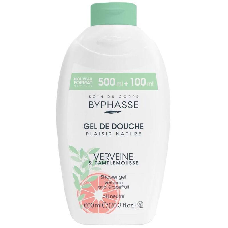 BYPHASSE - GEL DE DOUCHE VERVEINE & PAMPLEMOUSSE PLAISIR NATURE  600ML