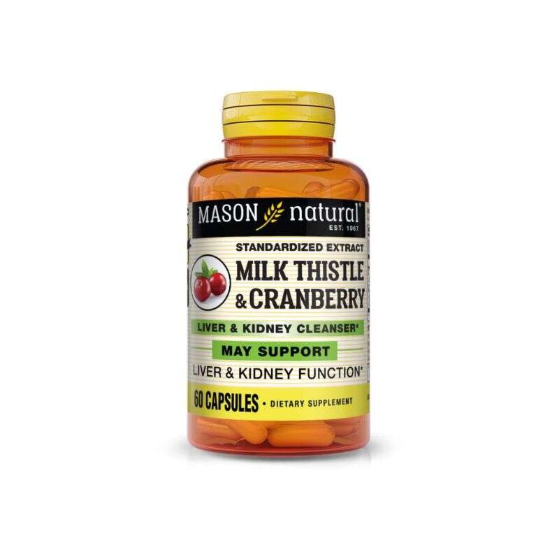 MASON NATURAL - MILK THISTLE ET CRANBERRY 60 CAPSULES