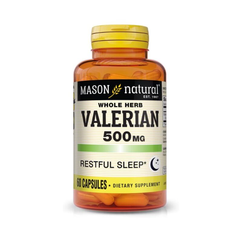 MASON NATURAL - WHOLE HERB VALERIAN 500 MG 60 CAPSULES