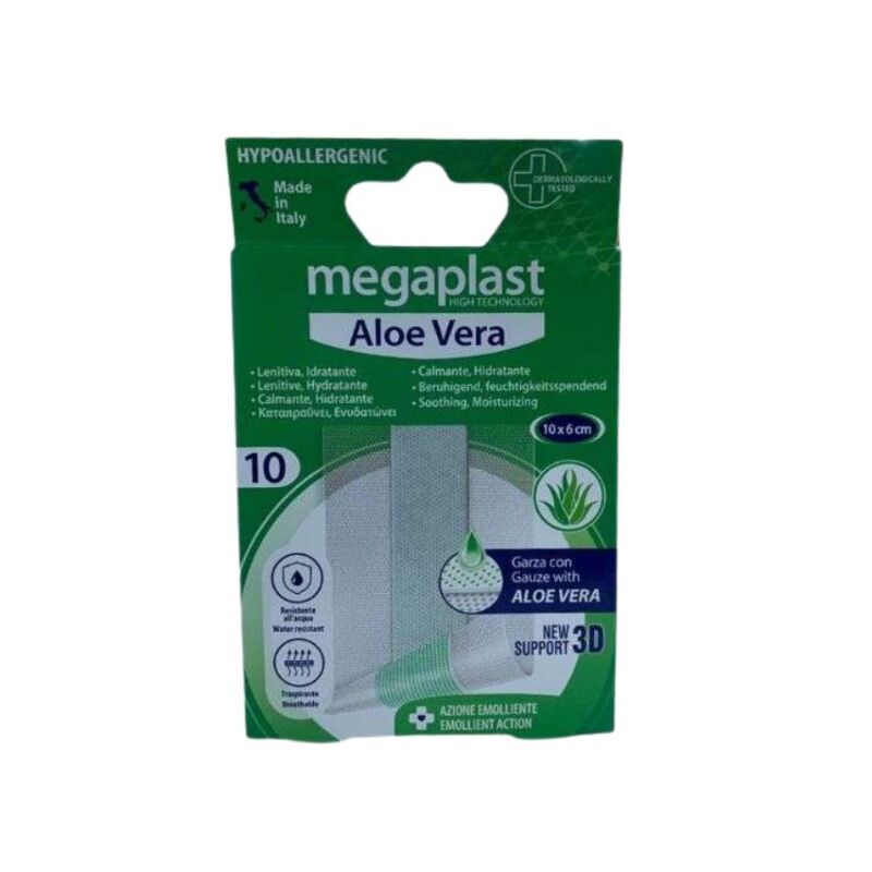 MEGAPLAST - ALOE VERA PANSEMENT 3D HYDRATANTE BOITE DE 10 (10*6CM)