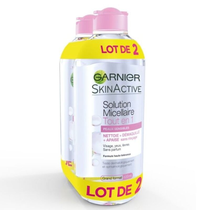 GARNIER - LOT DE 2 SOLUTION MICELLAIRE TOUT EN 1 PEAUX SENSIBLES 400ML