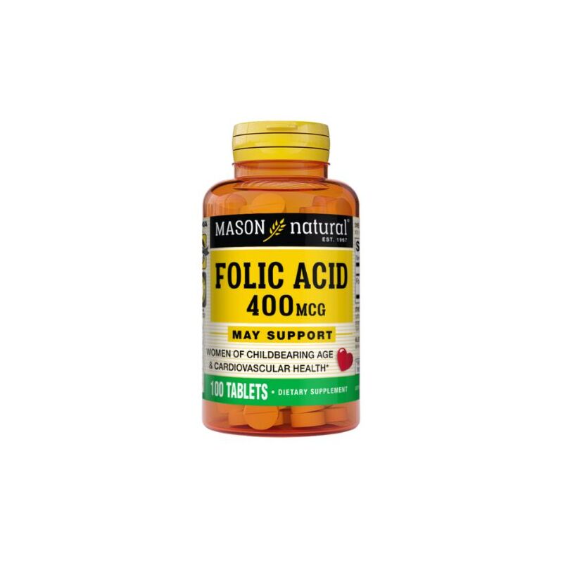 MASON NATURAL - FOLIC ACID 400MCG 100 TABLETS