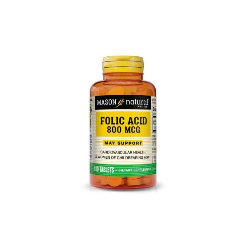 MASON NATURAL - FOLIC ACID 800 MCG 100 TABLETS