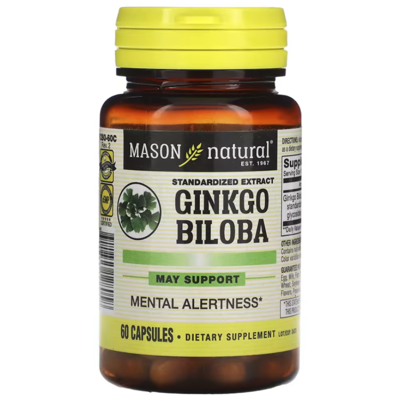 MASON NATURAL - GINKGO BILOBA 60 CAPSULES