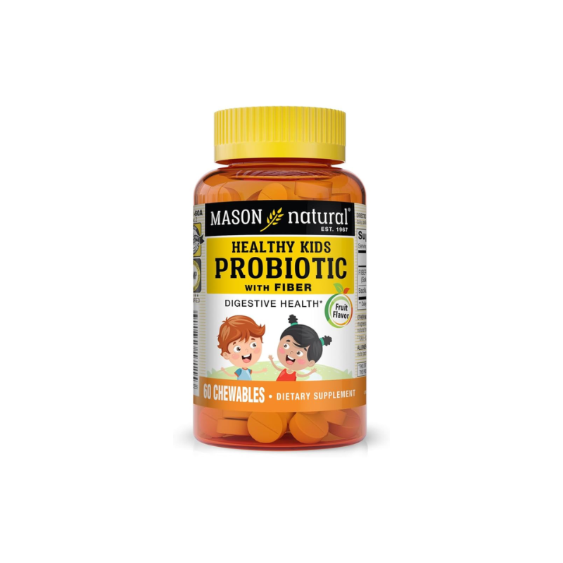 MASON NATURAL - HEALTHY KIDS PROBIOTIC WITH FIBER 60 CHEWABLES