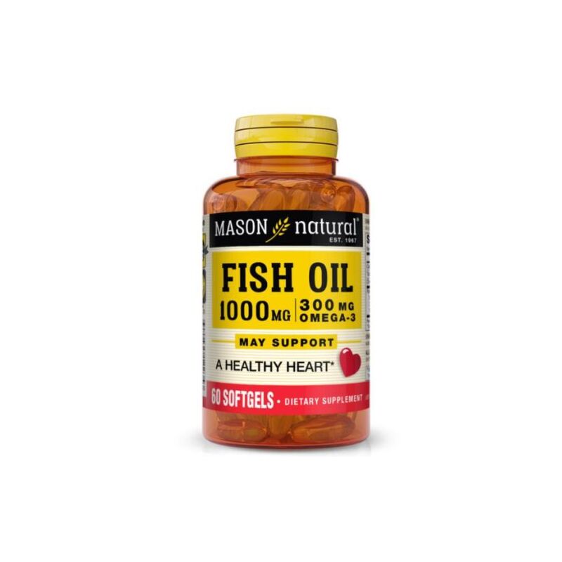 MASON NATURAL - HUILE DE POISSON 1000 MG OMEGA 3 300 MG 60 GELULES