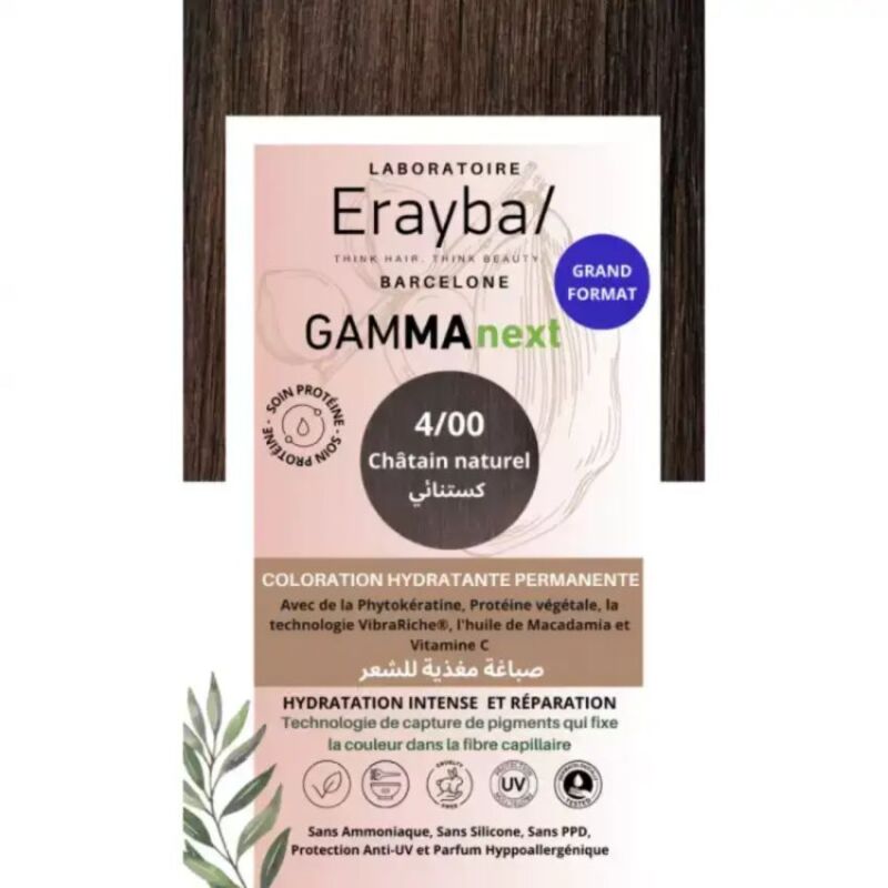 ERAYBA - NEXT COLORATION HYDRATANTE PERMANENTE N 4 CHATAIN NATUREL