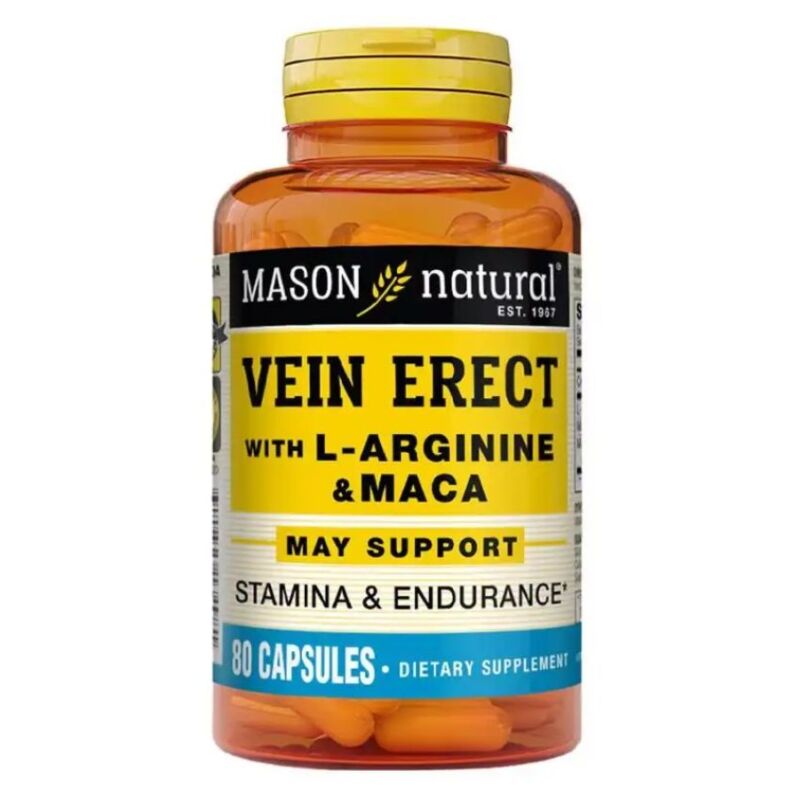 MASON NATURAL  - VEIN ERECT WITH L ARGININE ET MACA 80 CAPSULES