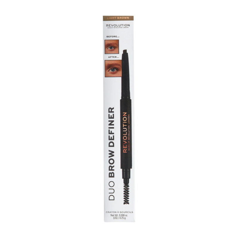 MAKE UP REVOLUTION - DUO BROW DEFINER PENCIL MEDIUM BROWN