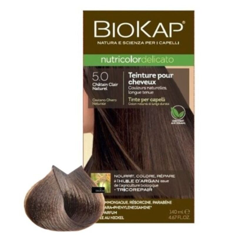 BIOKAP - NUTRICOLOR DELICATO COLORATION NATURELLE 5.0 CHATAIN CLAIR