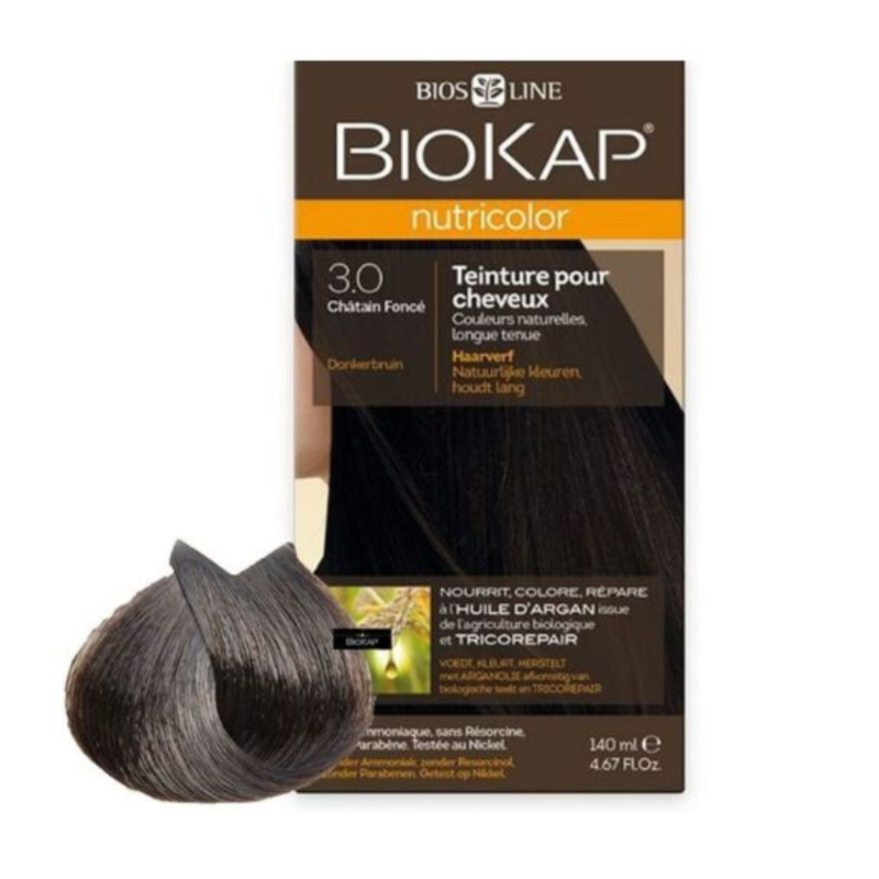 BIOKAP - NUTRICOLOR COLORATION NATURELLE 3.0 CHATAIN FONCE