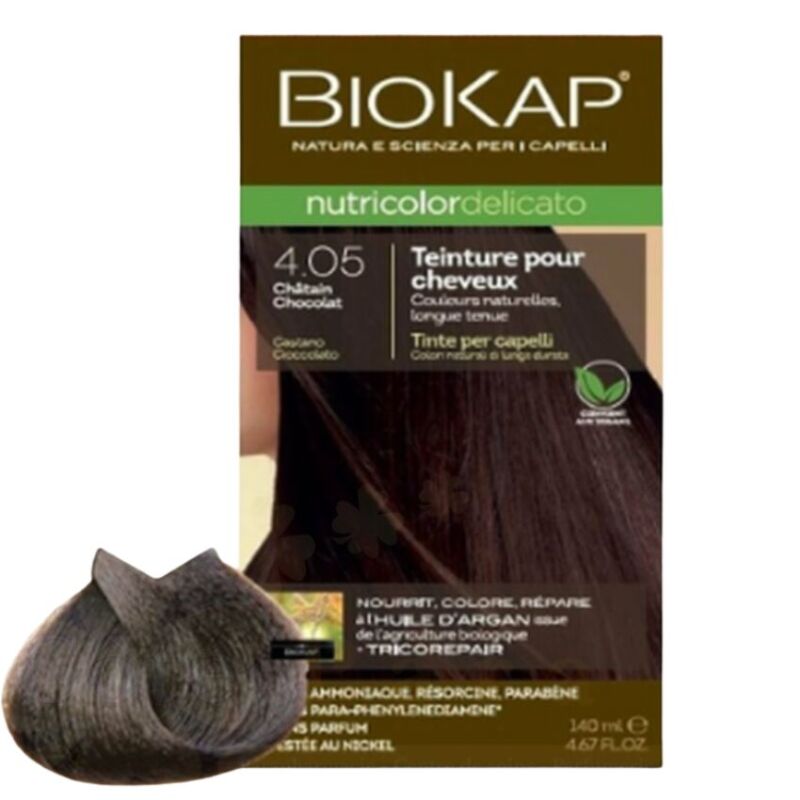 BIOKAP - NUTRICOLOR DELICATO COLORATION NATURELLE 4.05 CHATAIN CHOCOLAT