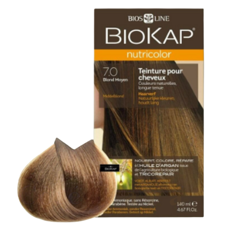 BIOKAP - NUTRICOLOR COLORATION NATURELLE 7.0 BLOND MOYEN