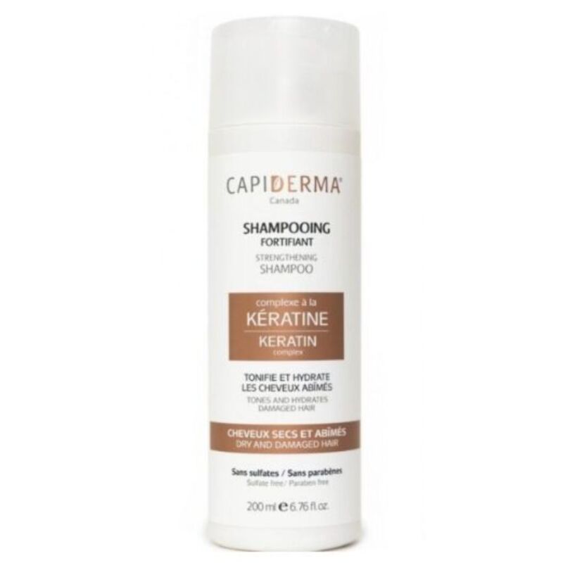 CAPIDERMA – SHAMPOOING FORTIFIANT A LA KERATINE CHEVEUX SECS ET ABIMES 200ML