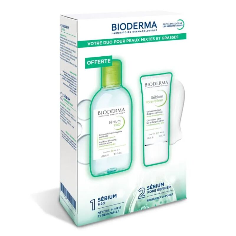 BIODERMA - COFFRET SEBIUM PORE REFINER +SEBIUM H2O 250 ML  OFFERT