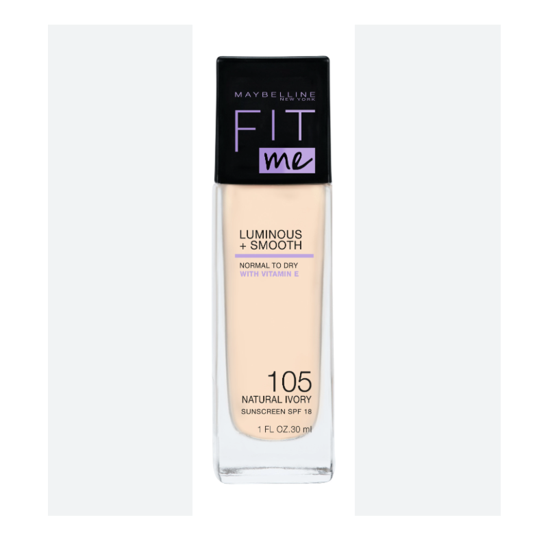 MAYBELLINE - FOND DE TEINT FLUIDE – FIT ME MATTE & PORELESS – PEAUX NORMALES À GRASSE 30 ML 105