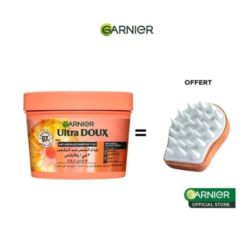 GARNIER - ULTRA DOUX HAIR FOOD ANANAS 390ML + VITAMINES C, E & F = SCALP OFFERT