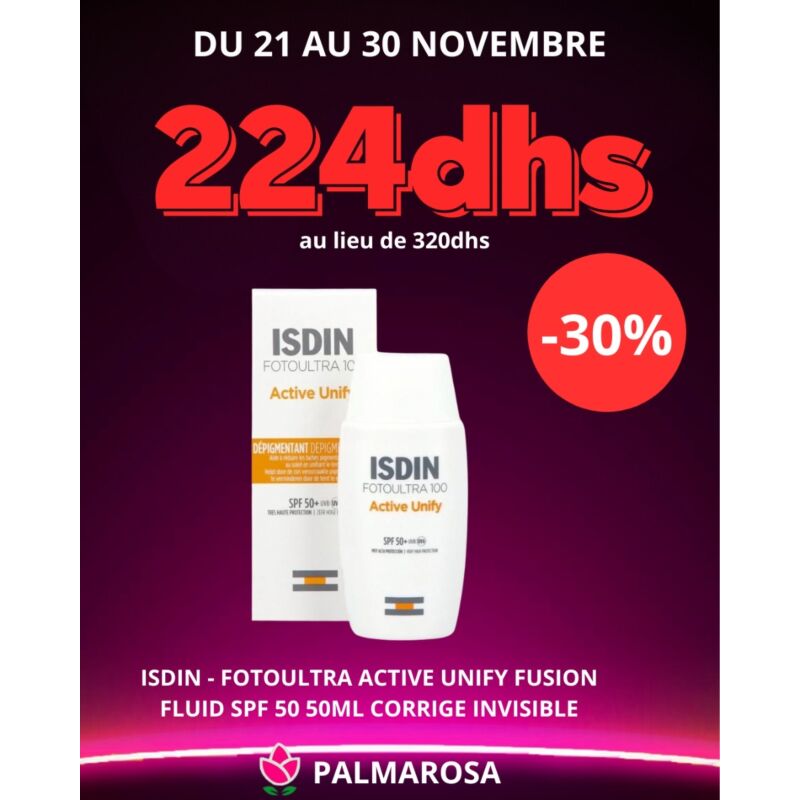 ISDIN - FOTOULTRA  ACTIVE UNIFY FUSION FLUID SPF 50  50ML CORRIGE INVISIBLE