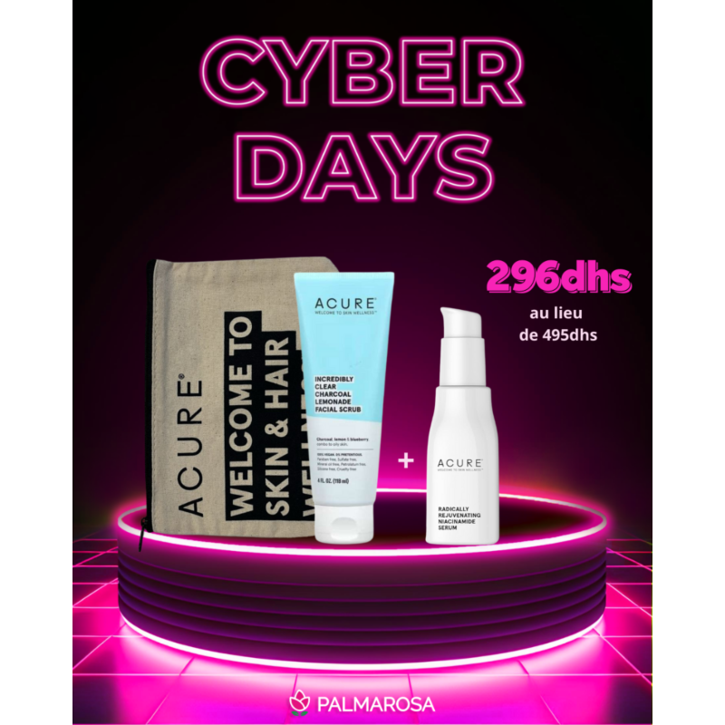 ACURE - PACK NIACINAMIDE SERUM AND CHARCOAL  FACIAL SCRUB