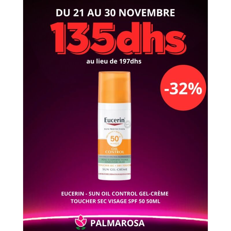 EUCERIN - SUN OIL CONTROL GEL-CRÈME TOUCHER SEC VISAGE SPF 50 50ML