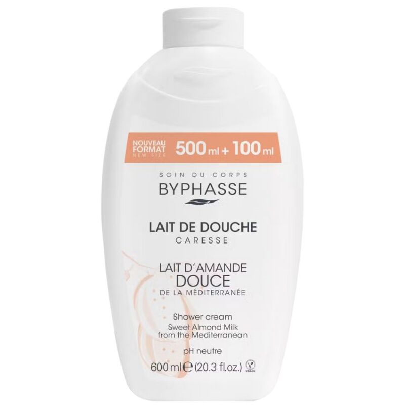 BYPHASSE - LAIT DE DOUCHE CARESSE LAIT D'AMANDE DOUCE 600ML